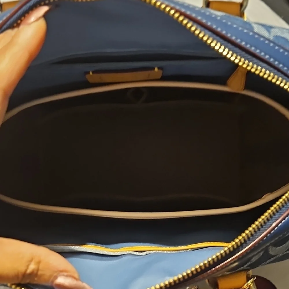 Rowan large satchel bag in signature denim - Picture 4 of 4